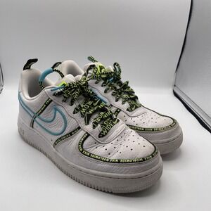 Nike Air Force 1 World Wide Pack White/Green/Blue Size 8 CK7213-100